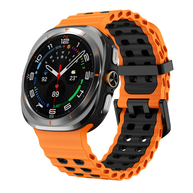 Ocean Sport Smart Watch Bands Replacement Strap for Samsung Watch Ultra 47mm Breathable Silicone Sports Bracelet Two Colors