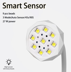 Lampe à ongles rechargeable 27W à capteur infrarouge, séchoir à gel intelligent portable et réglable, 1500mAh, équipement de manucure pour salon - Product Image 5