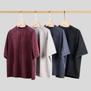 เสื้อยืดโอเวอร์ไซซ์สำหรับผู้ชายเสื้อยืดผ้าฝ้ายโอเวอร์ไซซ์สำหรับผู้ชายดีไซน์แบบเย็บด้านหลังซักได้สำหรับฤดูร้อน100% TKAN243 - Product Image 1