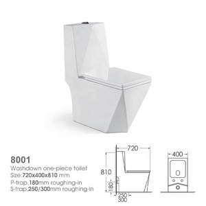 Yida kim cương hình dạng một mảnh washdown Đỏ bừng S-trap <span class=keywords><strong>P</strong></span>-trap phòng tắm nhà vệ sinh gốm công cộng <span class=keywords><strong>WC</strong></span> nhà vệ sinh - Product Image 4