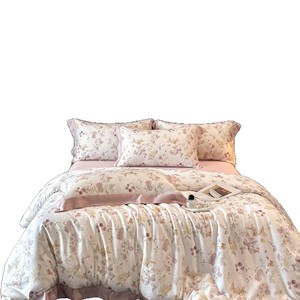 Four-Piece <b>Bedding</b> <b>Set</b> Digital Printing Floral Pattern Cool Breathable Summer Spring Use - Product Image 5
