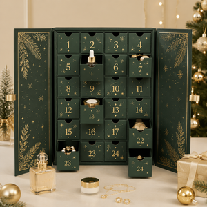 Calendrier de l'<span class=keywords><strong>Avent</strong></span> Beauté Personnalisé 24 Jours – Boîtes Rigides pour Soins de la Peau & Maquillage – Carton Écologique Imprimé UV – Cadeau de Noël Tiroir - Product Image 1