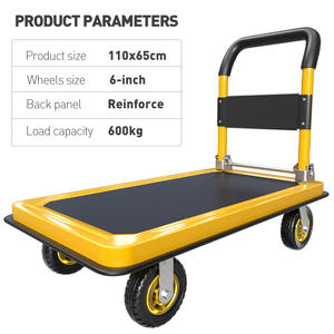 Gekleurde Stalen Plaat Opvouwbare Huishoudelijke Transporter Vierwielige <span class=keywords><strong>Trolley</strong></span> Magazijn <span class=keywords><strong>Trolley</strong></span> Met Oem Maatwerk Ondersteuning - Product Image 2