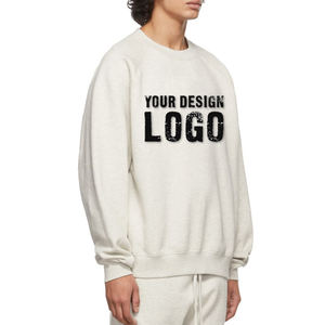 Sweat-shirt pour homme de couleur unie, décontracté, de style streetwear, surdimensionné, vente en gros, OEM, col rond, en molleton français, ample, sweat-shirts à capuche pour homme - Product Image 1