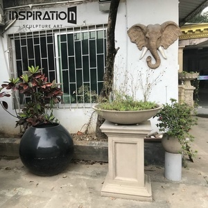 Decoración de sensación de <span class=keywords><strong>piedra</strong></span> de imitación rústica, jardinera de jardín, <span class=keywords><strong>jardineras</strong></span> de <span class=keywords><strong>piedra</strong></span> fundida antiguas gigantes - Product Image 3