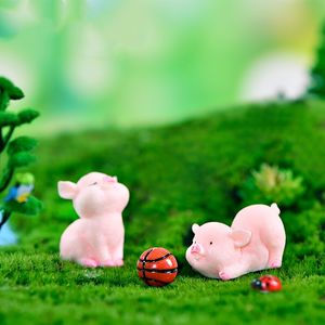 Ornements d'animaux de dessin animé de simulation de <span class=keywords><strong>cochon</strong></span> mignon 8 styles Micro paysage décorations résine artisanat voiture bureau bricolage accessoires - Product Image 4