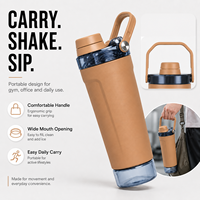 Bouteille shaker en acier inoxydable avec logo personnalisé, 500 ml, revêtement poudré, gobelet shaker pour protéines, couvercle sans BPA, pour marque de fitness, fournisseur OEM ODM