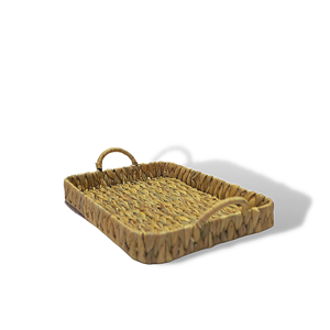 Meilleur vendeur Rec jacinthe tissé plateau couleur naturelle maison et cuisine stockage plateau de service avec poignée - Product Image 2