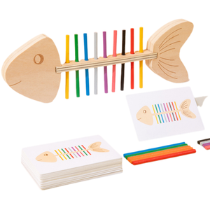Juguete <span class=keywords><strong>de</strong></span> rompecabezas a juego con palo <span class=keywords><strong>de</strong></span> hueso <span class=keywords><strong>de</strong></span> pescado <span class=keywords><strong>de</strong></span> madera, reconocimiento <span class=keywords><strong>de</strong></span> cantidad y Color, juguete educativo Montessori para niños <span class=keywords><strong>de</strong></span> jardín <span class=keywords><strong>de</strong></span> infantes - Product Image 6