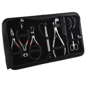 Kit d'outils professionnels en acier inoxydable pour extensions de cheveux I-Tip avec coupe-keratine, enfileur de boucles de cheveux, crochet de traction - Product Image 1