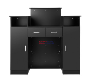 Black <strong>Reception</strong> <strong>Desk</strong> for Barber Shop Hotel <strong>Reception</strong> Table with High Quality <strong>Reception</strong> Counter Table Ready to Ship - Product Image 2