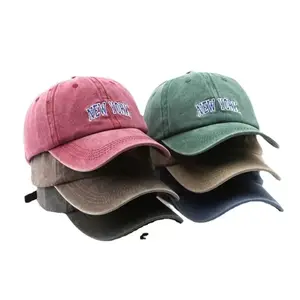 Wholesale Quality Vintage Embroidery Logo Washed Sports Caps Baseball Dad Hats For Men 6 Panels