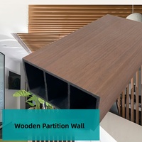 Colonne de séparation WPC carrée moderne, grain de bois écologique, tube 100x50, étanche, longueur personnalisable, pour salon domestique