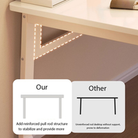 Escritorios Modernos y Sencillos de Madera para Oficina, Estudio o Computadora, Muebles Modulares Blancos para Trabajar y Escribir