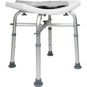 Tabouret de douche rembourré (150 kg), chaise de salle de bain pour personnes âgées, blanc KMINA K30018 - Product Image 5