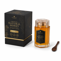 Boîte de luxe avec couvercle et base, impression de logo personnalisé, emballage cadeau pour bouteille de miel, pot de miel