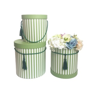 Водонепроницаемая оптовая продажа Роскошная индивидуальная полоса круглая Цветочная коробка подарочная коробка sets-W9348 - Product Image 4