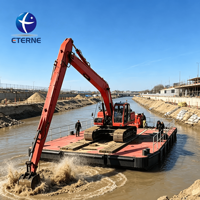 Plateforme de travail flottante en acier marin robuste fabriquée en Chine, barge flottante avec pieds hydrauliques pour le dragage fluvial