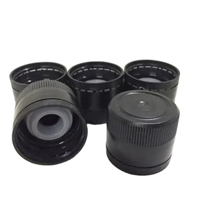 Bouchon à vis en plastique noir et or anti-fuite avec garantie inviolable pour bouteilles de vin, de sauce et d'huile en verre - Product Image 3