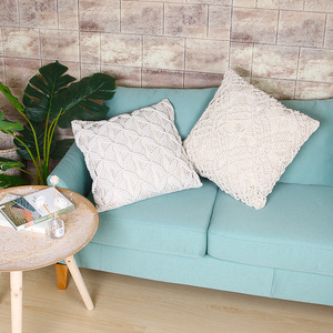 Bohême coton et lin crochet décoratif <span class=keywords><strong>maison</strong></span> canapé housse <span class=keywords><strong>de</strong></span> coussin dernière conception tissé à la main jeter taie d'oreiller - Product Image 3