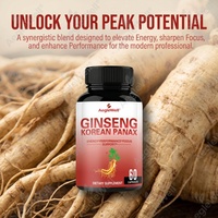 Aeglewell Capsules de Ginseng Coréen Panax pour Soutenir la Concentration Mentale, les Performances Cognitives et la Santé du Système Immunitaire