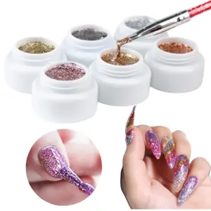 Hot Selling Colorful Fantasy Shiny Beauty Reflect Glitter Full Coverage Platinum Gel Polish