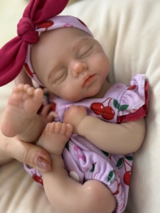 Muñeca Bebé <span class=keywords><strong>Reborn</strong></span> Realista de 13 Pulgadas, Recién Nacida Dormida, Niña, Silicona, Cuerpo Suave con Peso, Hecha a Mano, CE - Product Image 2