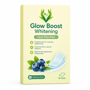 Film buccal éclaircissant Private Label Glow Boost à l'extrait de myrtille pour une peau éclatante – Bandes buccales Glow Boost - Product Image 1