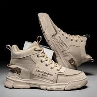 2022 sonbahar ve kış yeni yüksek Top erkek Sneakers Casual moda düz renk spor öğrenci ayakkabı sıcak Martin çizmeler