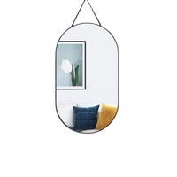 Miroir mural autocollant portable, design minimaliste, cadre personnalisable, pour chambre à coucher, sans perçage, fabrication chinoise