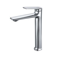 BLSJ Robinet mitigeur de lavabo haut moderne monotrou à une poignée Robinet de salle de bain chaud et froid à double usage avec noyau de valve en céramique