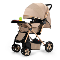 Poussette bébé réversible, pliable et légère, adaptée pour la position assise ou allongée.