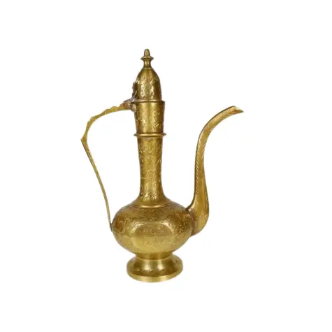 Engraved Design Gold Polished Dallah Arabic Tea and Coffee Pot Trending Design Kitchenware Coffee Maker Dallah Arabian Tea Pot