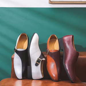 British Men's Waterproof Genuine Leather Closed Toe Oxford Handmade Wedding Formal Business Casual Shoes Anti-Slip <b>Buckle</b> <b>Straps</b> - Product Image 3