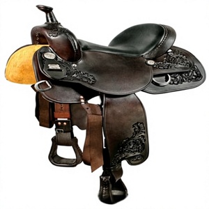Selle de course en cuir durable avec motif gravé et quincaillerie SUS304, personnalisable pour l'équitation, prix de gros - Product Image 3