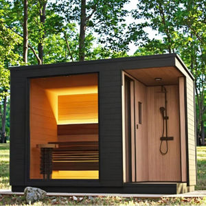 ساونا وصالة بخار من الخشب المكربن بـ 4 أشخاص مع غمر - Product Image 4