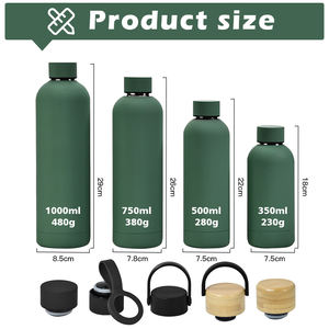 Logotipo personalizado Rubber Paint Thermo Isolados bebida Garrafa matte Double Wall Vacuum Soft Touch Aço Inoxidável esportes Garrafa de água - Product Image 4