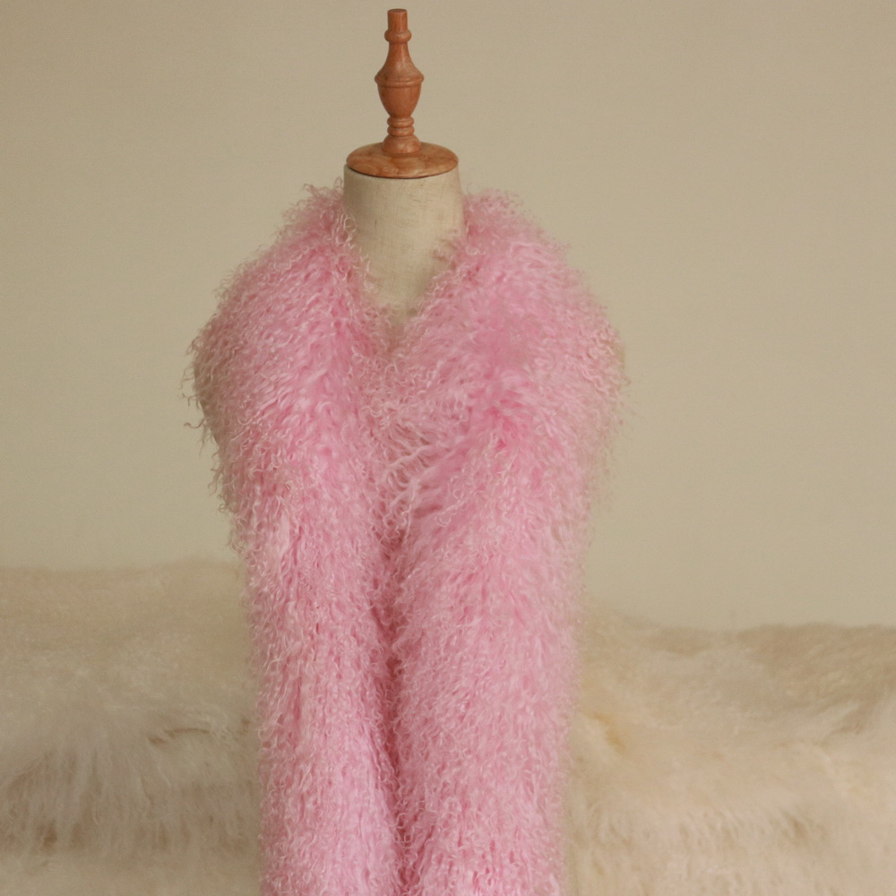 100% натуральный монгольский шерстяной шарф с кудрявыми волосами зимние теплые длинные тибетские меховые шарфы