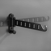 Noir mat mural sans perceuse pliable 180 degrés Rotation plafond linge cintre séchage tige mur avec bras oscillant