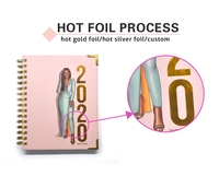 Auro-journal personnel, taille personnalisée, coin métallique, estampage à chaud, impression en spirale pour notebook avec boîte, vente en gros