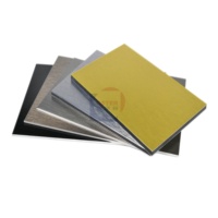 Panel compuesto de aluminio con cepillo para decoración de paredes interiores Acm de 3mm con panel sándwich intacto de color dorado con cepillo