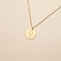 Mini mignon en acier inoxydable symbole féminin signe de Vénus cercle collier pour filles forme de couronne avec cadeau de chaîne à maillons