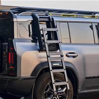 Echelle latérale télescopique noire en aluminium pour réservoir 300 Defender Jetour T2 Land Rover Jimny Pajero Canopy Ladder for Jetour Step
