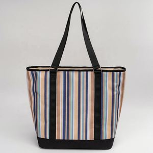 Custom Strips Printing Lunch Picnic Tote Cooler Bag Insulated Thermal Cooler Bag with Aluminium Foil Lining - Product Image 5