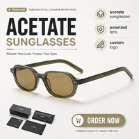 Lunettes de soleil QSKY de haute qualité, vintage, petites, rectangulaires, polarisées, avec verres CR39, monture complète, fabriquées à la main, carrées étroites, avec rivets en acétate