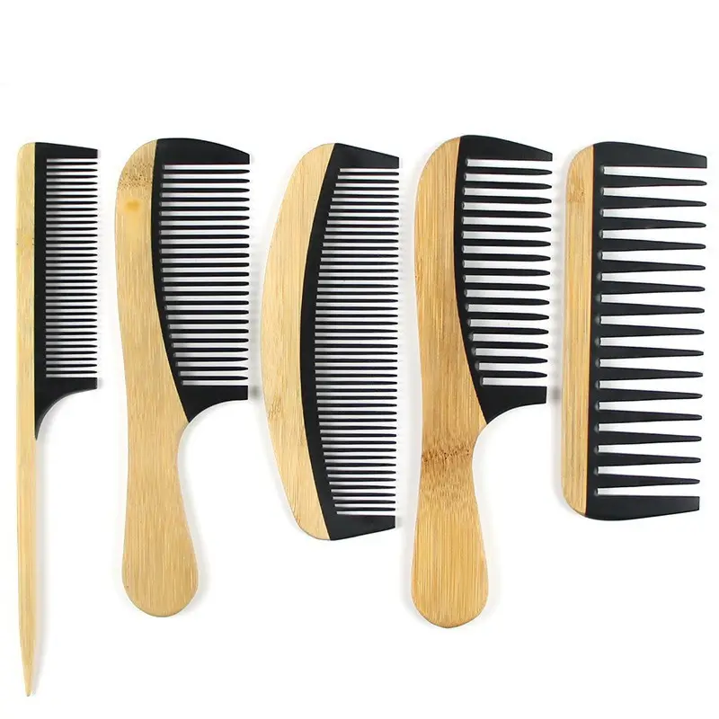 Широкозубчатая квадратная деревянная расческа для волос BEAU FLY, набор для короткой стрижки, Бамбуковая расческа для волос, красивая парикмахерская расческа