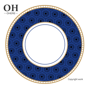 Service de vaisselle élégant en porcelaine fine bleu <span class=keywords><strong>et</strong></span> blanc pour mariage, assiettes de table en gros - Product Image 5