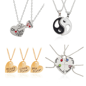 Nuovo Arrivo Unicorn Migliore Amico di Coppia Rotto Del Pendente Del Cuore Della Collana Per I Bambini - Product Image 1