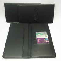 Cartera de Cuero PU para Auto, Negra, Portadocumentos, Porta Licencia de Conducir, Porta Tarjeta de Seguro, para Almacenamiento de Papeles del Vehículo