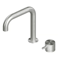 ZY-B832L robinet de lavabo en acier inoxydable brossé à 2 trous monté sur le pont 360 degrés pivotant mitigeur d'eau chaude et froide